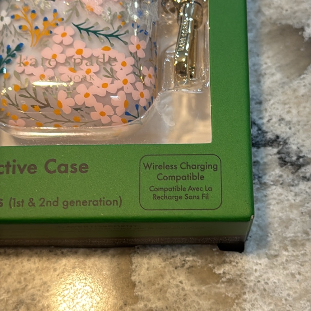 Kate Spade Floral AirPods Case Clear Protective Cover Gen 1 & 2 NIB - Picture 9 of 9